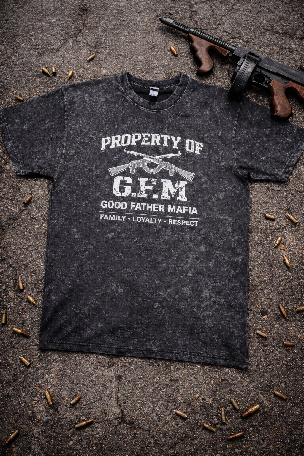 Mineral wash black tshirt G.F.M